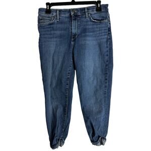 Joes Jeans Womens Size 30 Dark Blue Denim Cropped Cuffed Mid Rise Cotton Blend